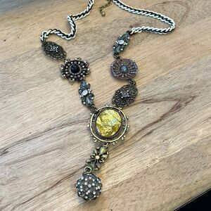 Alisha D. gorgeous vintage statement  rhinestone necklace long